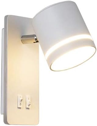 LED Wall Sconces Surfaced Mount Hotel Bedroom Bedside Reading Light Fixture Adjustable Directional On/Off Switch With Plug White