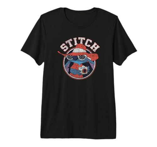 T-shirt Stitch photographe Disney Lilo et Stitch Premium en coton pour fan