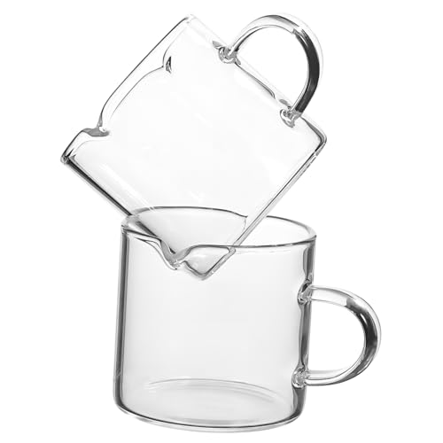 DECORNIJIA 2 Piezas Tazas De Espresso De Vidrio Transparentes Tazas De Café Para Uso Diario Para Café y Té