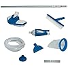 Intex Deluxe Automatic Surface Skimmer Bundled with Maintenance Kit w/ Vacuum & Pole, Swimming Pool Cleaning Tools for Above Ground and InGround Pools