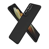 oakxco for Samsung Galaxy S21 Ultra Case Silicone, Ultra Slim Thin Phone Case for Women Girls, Plain Solid Color Minimalist Aesthetic Cute Girly Design, Soft Rubber Gel TPU with Camera Cover, Black