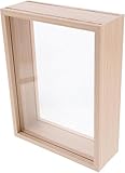 JORCEDI DIY Vintage Bilderrahmen mit Trockenblumen, Robuster Displayrahmen aus Dichteplatte zum Selbermachen für Wanddekor, Schreibtisch, Schlafzimmer und Fotoanzeige (Holzfarbe,13x18cm)