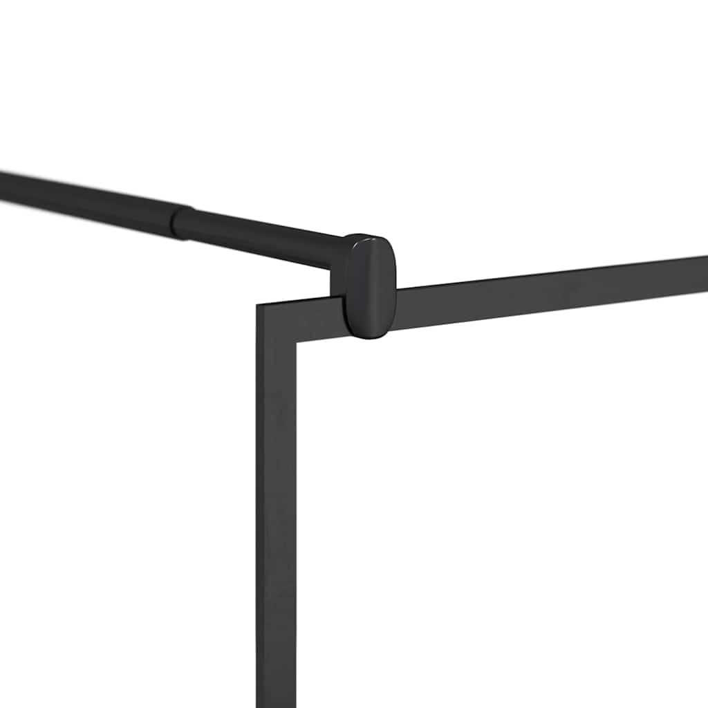 Mampara de ducha con cristal templado transparente de 80 x 195 cm, marco de aluminio, perfil de pared ajustable y barra de sujeción flexible, separador antisalpicaduras para nicho de baño