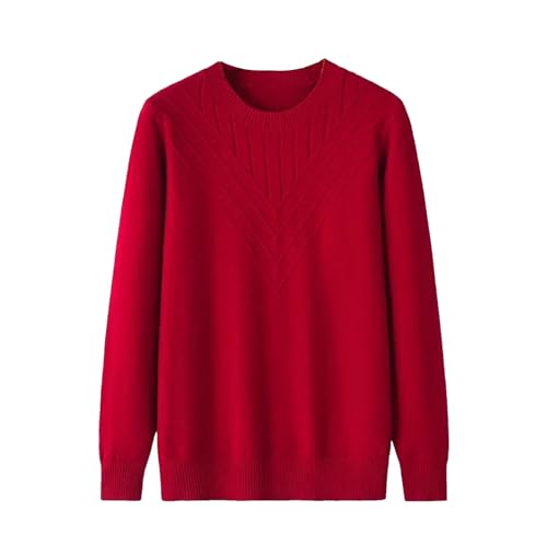 Women’s Knitted Pullover Sweater – Long Sleeve Jumper for Middle-Aged Mothers, Winter Casual Bottoming Shirt