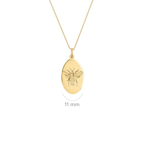 14K Gold Vermeil Cross Necklace, Owl Necklace, Bee Necklace for Women, Cute Animal Charm Minimalist Jewelry Gifts for Women3