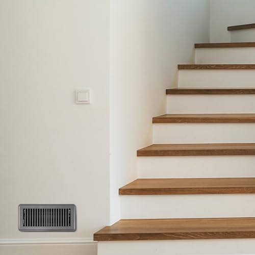 Coume 10 Pack 4" x 10" Floor Vent Covers Heavy Duty Floor Registers Metal Heat Vent Covers with Rust Proof Walkable Finish for Home Floor Grilles Vents(Gray) by Coume - Used condition - Image 6