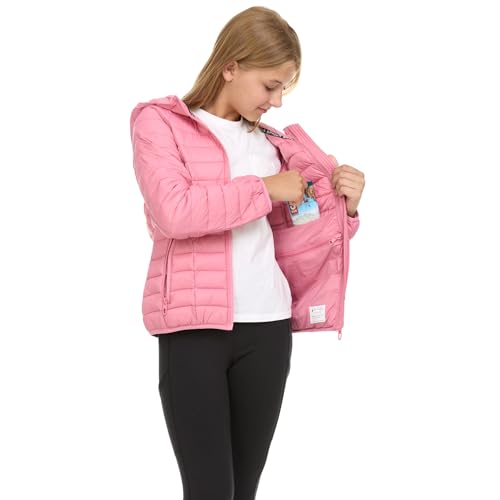 Spyder Girls Puffer Jacket with Hood Packable, Girls Winter Coats, Lightweight Ski Snow Outerwear