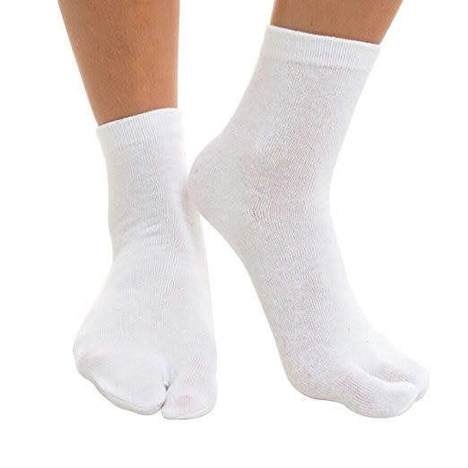 Image of V-Toe Split Toe Flip-Flop Socks - Tabi Premium Cotton Blend Japanese Toe Separated - 3 Pairs Pack
