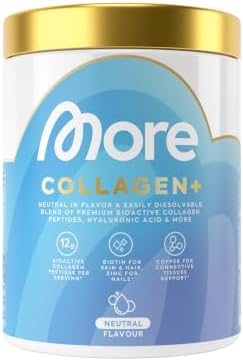MORE Collagen+, Neutral, mit Kollagenhydrolysat, Hyaluronsäure, 300 g | Vitaminen, Mineralstoffen und Glycin, made in Germany