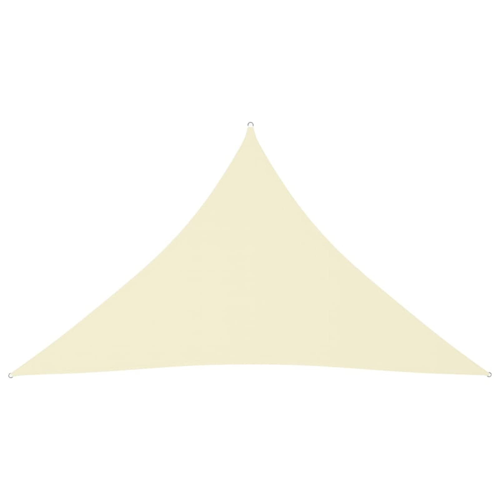 Parasole a Vela Oxford Triangolare 5x5x6 m Crema,Tenda a Vela Impermeabile Rettangolare Vela Ombreggiante Parasole Protezione Raggi U V per Esterno Giardino terrazza