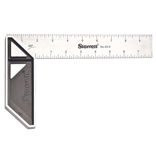 Starrett Carpenter's Try Square with Etched Graduations - 8" Stainless