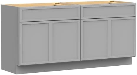 Vanity Art 78 Inch Bathroom Vanity Base Cabinet Double Sink Top (Without Sink), Soft Closing Door, Storage Unassembled Cabinet, Grey, 2ea 39 Inch Cabinet Combo