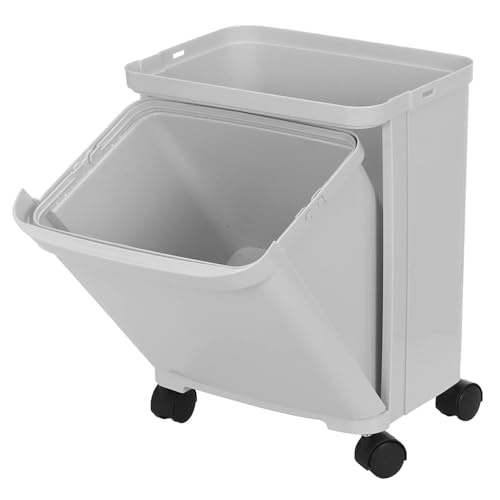 Caneca de Basura con 2 Capas y Ruedas 55L miniatura 4