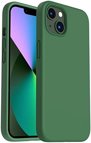 ORNARTO Shockproof Liquid Silicone Designed for iPhone 13 Case Gel Rubber Full Body Protection Anti-Shock Cover Case Drop Protection 6.1inch-Black