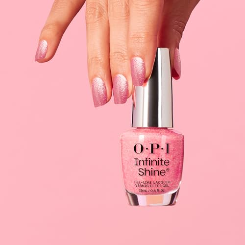 OPI Infinite Shine Pixel Dust | Opaque Warm Pearlescent Hot Pink with Shimmer Long Wear Nail Polish | Vegan, Long Lasting, Streak Free