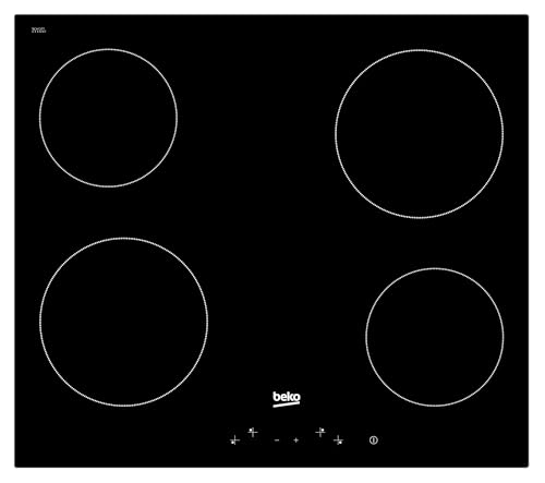 Beko 60 Cm Ceramic Built-In Electrıc Hob, Silver - Hic 64400 E, 1 Year Warranty