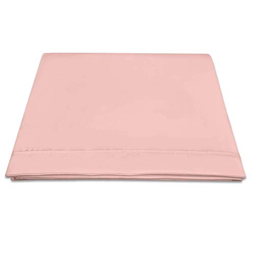 Pizuna Pure Combed Cotton Flat Bed Sheet Queen Size 275 x 280 cm, New Rose, 400 Thread Count Luxurious 100% Long Staple Cotton Sateen Weave Bedsheet Rose Pink (Flat Sheet -1 PC)