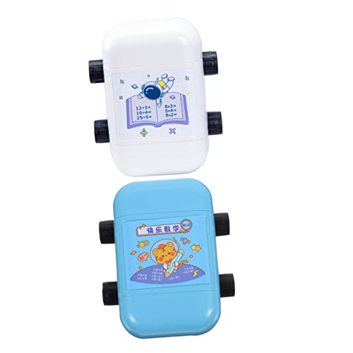 Homoyoyo Sello de Aprendizaje de Matemáticas para Estudiantes, Rodillo de Plástico Azul, Estampado, Resta, Multiplicación y División, Accesorio Escolar Educativo 2 Piezas