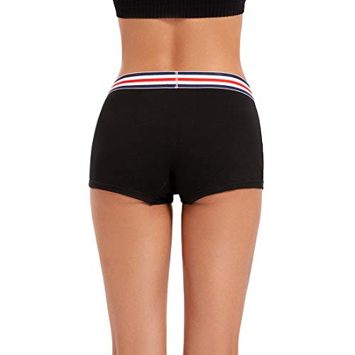 Coton Culottes Boxer Shorty pour Femmes(Noir Pack de 4,M) – vue 2