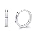 14k White Gold 2mm Thickness Huggie Earrings (11 x 11 mm)