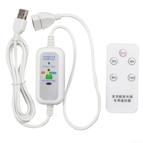 Para cable de sincronización USB con control remoto, ajuste de 4 velocidades y temporizador programable para uso con ventiladores alimentados por USB y luces LED