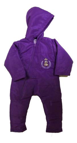 Macacão Bebê acolchoado com Capuz Frio Intenso Inverno Tamanho:M (3-6 MESES);Cor:Roxo