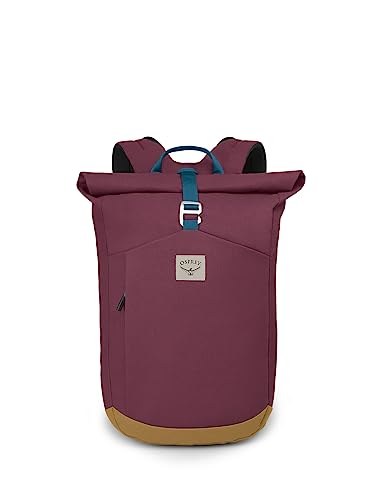 Image of Osprey Arcane Roll Top Commuter Backpack, Allium Red /Brindle Brown