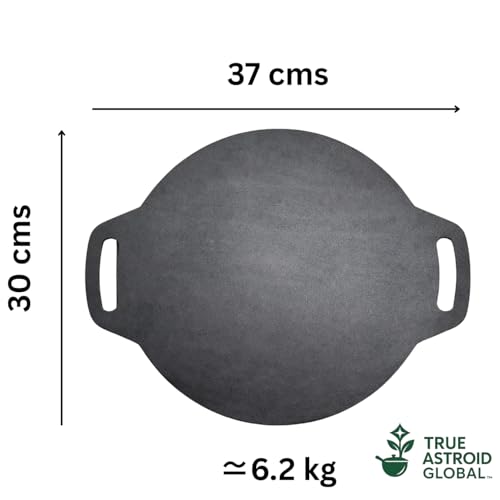 Image of Pure Iron Dosa Tawa, 12 Inch, 10mm Thick, Fully Seasoned, Naturally Non-Stick, Flat Borderless Design, 30 cm (10 mm (6.2kg) Natural Black)