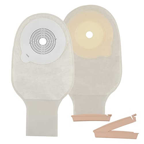 Colostomy Bags, Pack Of 10, Ostomy Supplies, One-Piece Drainable Pouches With Clip Closure For Ileostomy Stoma Care, Cut-To-Fit, Max 60Mm #TOP8