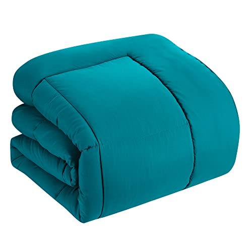 RV Short Queen Comforter Set for RV Camper - Comforter Set with Fitted & Flat Sheet, 4 Pillowcases - Tailored for RV Short Queen Beds - Cozy Essentials for Your RV Bedroom, Teal