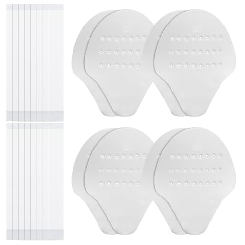 BOHUIZ 4 Pairs Shoe Crease Protector, Anti-Wrinkle Shoe Toe Protectors with Adhesive Strips Shoes Crease Protectors Soft Foam Protector Toe Box Decreaser for Sneakers Men's US Size 7-12(White)