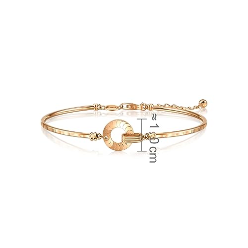 CHOW SANG SANG Delicate Gold 18K Rose Solid Gold Hoop Circle Bangle for Women 94314K | 7 (Wrist Size:14.5-15.5 CM)4