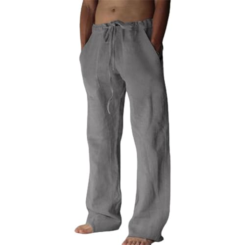 Men's Casual Loose Fit Pants Drawstring Comfy Beach Pants2