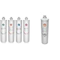 iSpring Replacement Pack for 4-Stage Ultra Filtration System & Quick-Change Inline KDF/Carbon Filter for Ultra Filtration Under Sink Water Filter System CU-A4, White