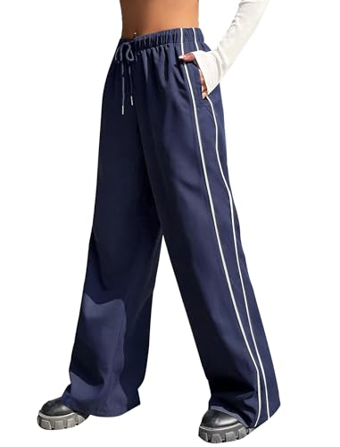 Image of EXARUS Girls Parachute Pants Cargo Hip Hop Wide Leg Baggy Y2K Teen