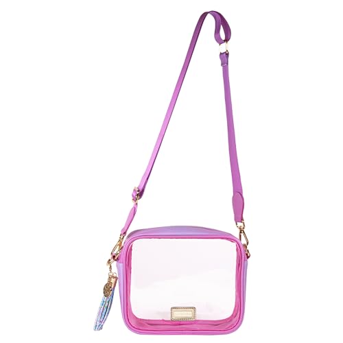 Lilly Pulitzer Transparent Game Day Bag for Stadiums, Clear Crossbody Travel Bag for Games and Concerts, Pink and Purple Ombre3