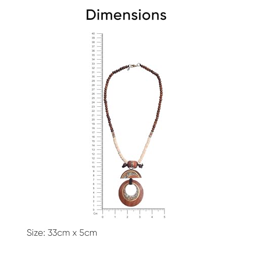 Image of AAKRITI ART CREATIONS Boho & Tribal Handcrafted Necklace Collection | Jute, Wooden & Brass Pendant Designs | Ethnic Collar, Loop & Statement Jewelry for Women | Artisan Festival & Everyday Wear