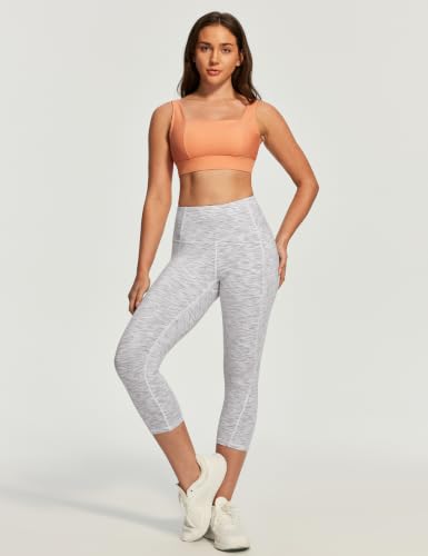 Image of Heathyoga Capri Leggings for Women High Waisted Capri Leggings with Pockets for Women Tummy Control Yoga Pants Women