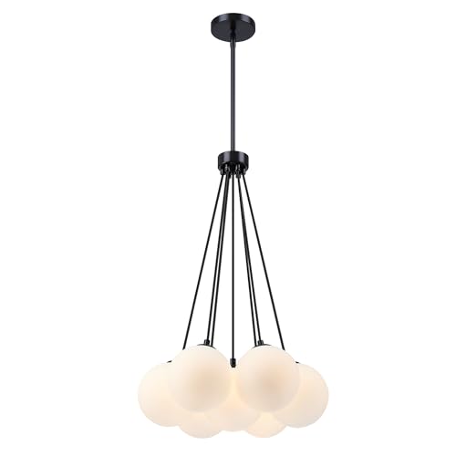 MEXO Sputnik Glass Chandelier Opal White Globe Light