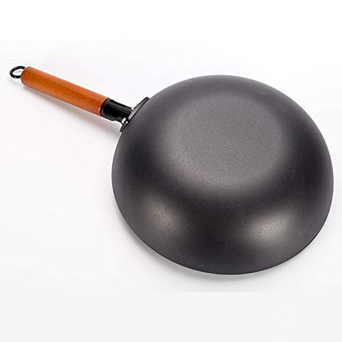 UQACHG Bratpfanne Antihaft-Pfanne Wok Rauchfreie Pfanne Stielkasserolle Dreiteiliges Herdset Handgefertigtes Gusseisenset Wokpfanne Suppenbratpfanne Induktionstopf Bratpfanne