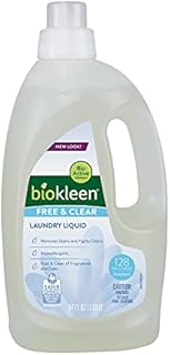 Biokleen Laundry Detergent Liquid, Concentrated, Eco-Friendly, Non-Toxic, Plant-Based, No Artificial Fragrance, Free & Clear, Unscented, 64 Ounces - 128 HE Loads/64 Standard Loads