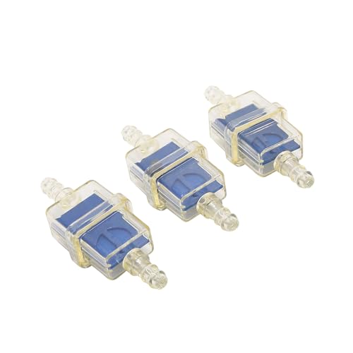 A ABSOPRO Filtro carburante quadrato per motociclette a benzina con magnete per tubo da 5 mm, sostituzione universale in plastica blu (set di 3)