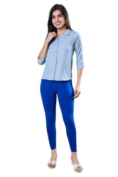 prostr Ankle Length Regular Leggings for Women, Royal, High Waist, Stretchable-picture-51