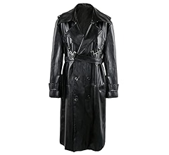 Women Double Breasted Faux Leather Fur-Lined Jacket Overcoat