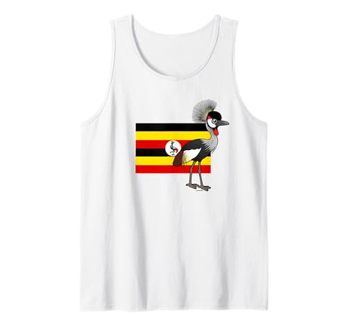 Uganda National Bird Grey Crowned-Crane Cute Cartoon Design Tank Top