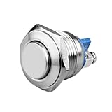 19mm Metal Button Switch Self Reset Inching Switch Screw Foot Door Forbidden Doorbell Horn Elevator MQXFCZUX(Plane)