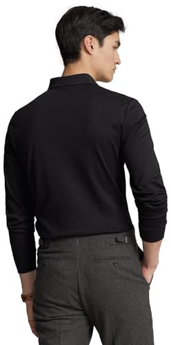 POLO RALPH LAUREN Men's Long Sleeve Classic-Fit Iconic Soft-Cotton Polo Shirt (XXL, Black)