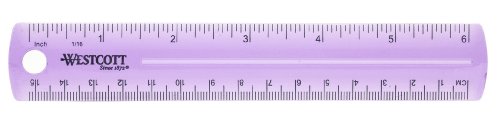 Westcott 6-Inch Plastic Ruler, Assorted Colors, 2-Pack #TOP2