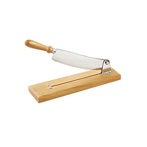 Louis Tellier N7013 Broodsnijder met houten plaat, lemmet: 25 cm, beige