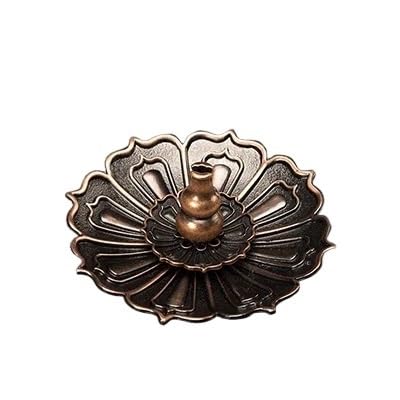 Incense Burner Alloy Lotus Coil Incense Holder Three-piece Creative Metal Base Zen Decor Crafts Sandalwood Burner Waterfall Incense Burne